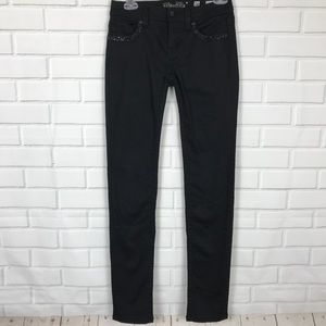 Miss Me Black Youth Girls Coated Jeans Size 16
